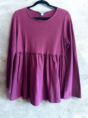 Isabel Maternity by Ingrid & Isabel Textured Blouse — Size M — Deep Wine Red